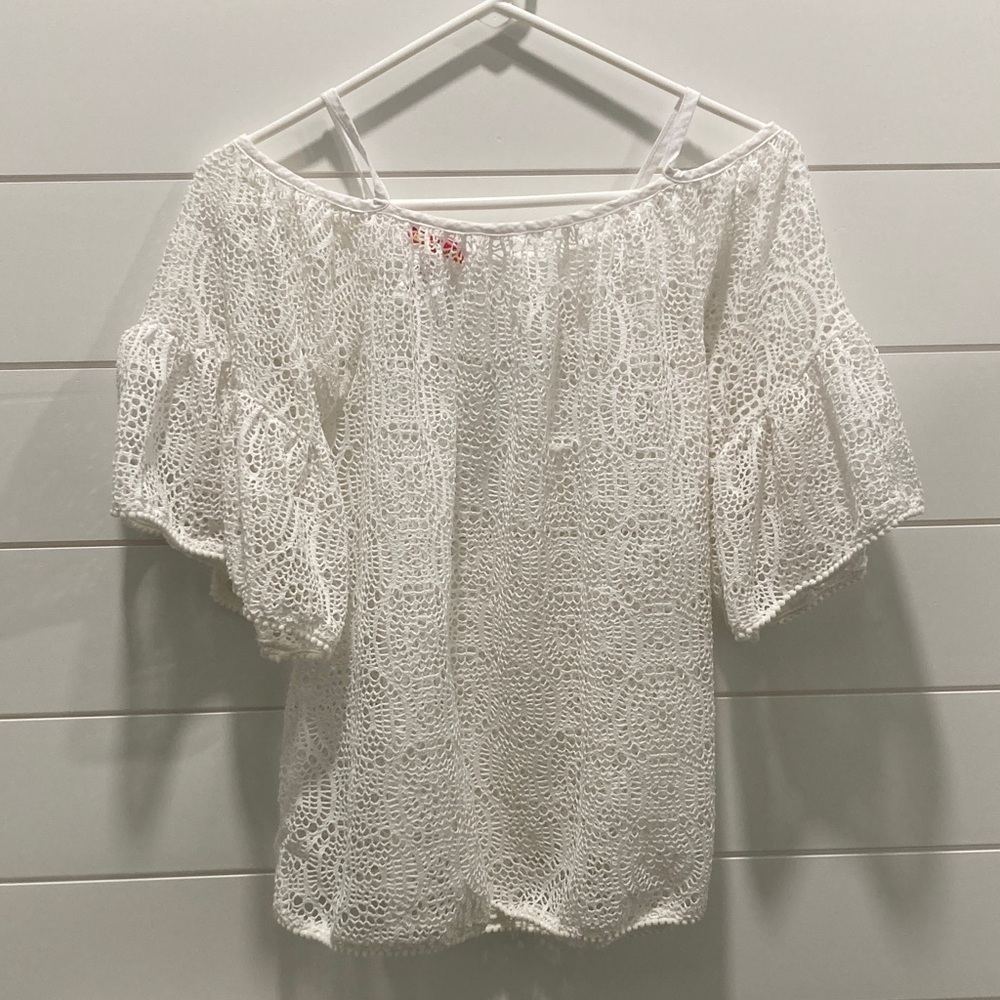 Kate Mack Elegant White Lace Blouse